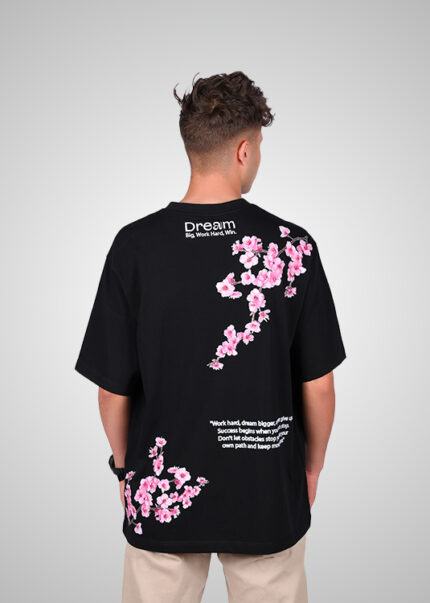 Flowers Oversized T-Shirt ( Black )